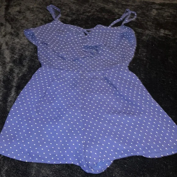 Trixxi Navy and White Polka Dot Romper - Picture 3 of 3